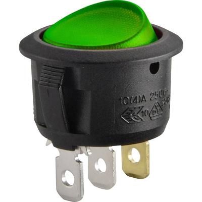 TRU COMPONENTS TC-R13-208B-02 Wipschakelaar 12 V/DC 20 A 1x uit/aan Lichtkleur (naam): Groen Continu 1 stuk(s)