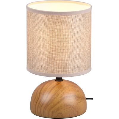 LED Tafellamp - Tafelverlichting - Trion Lucifer - E14 Fitting - Rond - Mat Bruin/Beige - Keramiek