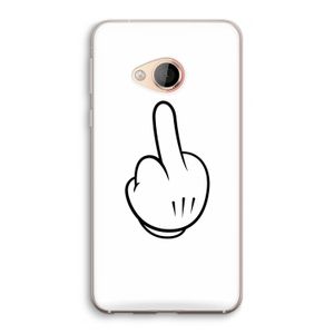 Middle finger white: HTC U Play Transparant Hoesje