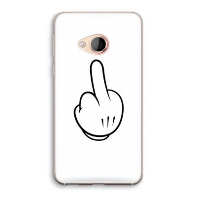 Middle finger white: HTC U Play Transparant Hoesje