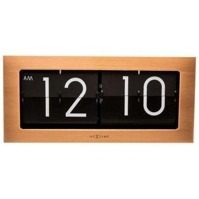 NeXtime klok 5198co Big Flip, 16,7x36 cm, Flip-over, Copper/ Black