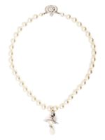 Vivienne Westwood collier ras-du-cou à perles artificielles - Blanc - thumbnail