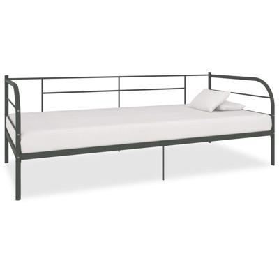 Bedbankframe metaal grijs 90x200 cm