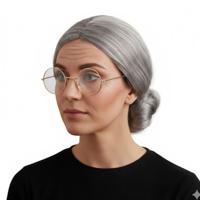 Oma Sarah 50 jaar geworden verkleedset - pruik en oma brilletje - grijs haar - Bejaarde - Oude vrouw