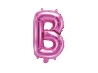 Folieballon Letter 'B' Donker Roze - 35cm - thumbnail