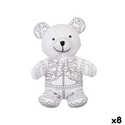 Knuffel om in te kleuren Pincello Wit Zwart Stof 17 x 21 x 12 cm Beer (8 Stuks)