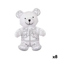 Knuffel om in te kleuren Pincello Wit Zwart Stof 17 x 21 x 12 cm Beer (8 Stuks)