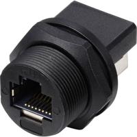 TRU COMPONENTS TC-E13T-FR6-PRF-180 RJ45-bus op bus (180°), aan de achterkant gemonteerde bus IP67 (met schroefdraad) TC-13543656 Aantal polen (sensoren) 8