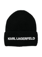 Karl Lagerfeld Kids bonnet à logo brodé - Noir - thumbnail