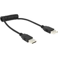 Delock USB-kabel USB 2.0 USB-A stekker, USB-A stekker 0.60 m Zwart Spiraalkabel 1937078 Delock USB-kabel USB 2.0 USB-A stekker, USB-A stekker 0.60 m Zwart Spiraalkabel 1937078