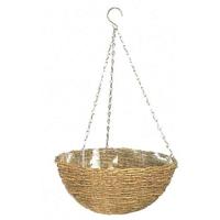 Hangmand - GARDEN ID Rustiek - 35 cm - kunststof schaal (binnen/buiten) - Rustieke rieten stijl - Gemakkelijk op te hangen.