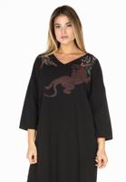 Yoek Dress wide jaguar | Zwart | Maat 54/56