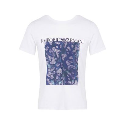 Armani T-shirt beachwear wit met Air print