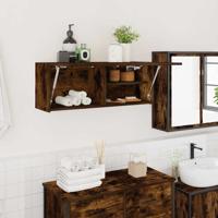 Badkamerwandkast 80x25x30 cm bewerkt hout gerookt eikenkleurig