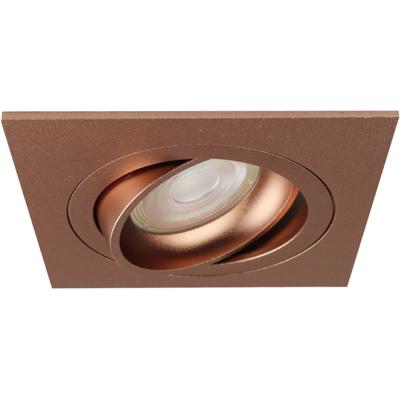 Spot Armatuur GU10 - Pragmi Boxy Pro - GU10 Inbouwspot - Vierkant - Rosé Goud - Kantelbaar - 92mm