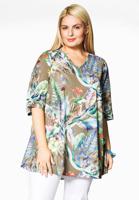 Yoek Blouse A-line BOTANIC | Groen | Maat L