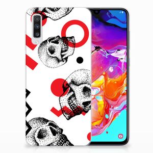 Silicone Back Case Samsung Galaxy A70 Skull Red