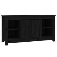 vidaXL Tv-meubel 103x36,5x52 cm massief grenenhout zwart - thumbnail