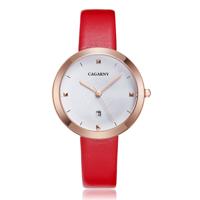 CAGARNY 6871 Fashion Life waterdichte gouden shell stalen band quartz horloge (rood)