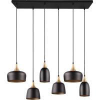 LED Hanglamp - Hangverlichting - Trion Zira - E14 Fitting - 6-lichts - Rechthoek - Mat Zwart - Metaal - thumbnail