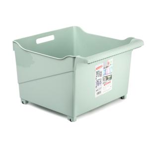 Opslag/opberg trolley container - mintgroen - op wieltjes - L39 x B38 x H26 cm - kunststof