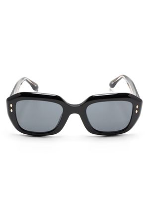 Isabel Marant Eyewear lunettes de soleil carrées à logo gravé - Noir