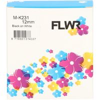 FLWR Brother MK-231BZ zwart op wit breedte 12 mm labels - thumbnail