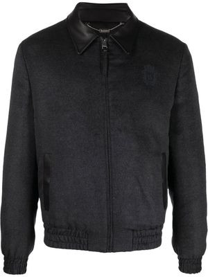 Billionaire veste bomber en soie à logo poitrine - Gris