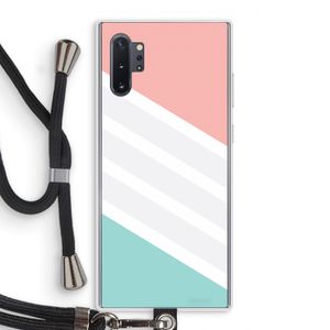 Strepen pastel: Samsung Galaxy Note 10 Plus Transparant Hoesje met koord