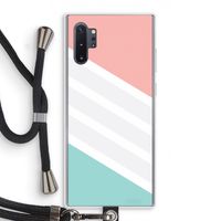 Strepen pastel: Samsung Galaxy Note 10 Plus Transparant Hoesje met koord