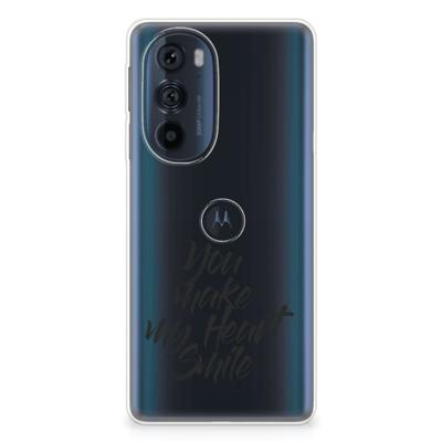 Motorola Edge 30 Pro | Siliconen hoesje | met naam Heart Smile Motorola Edge 30 Pro | Siliconen hoesje | met naam Heart Smile