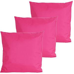 Buitenkussens - 3x - fuchsia roze - 60 x 60 cm - binnen/buiten