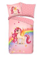 Good Morning Kinderdekbedovertrek "eenhoorn met regenboog" - Multi - (135x200 cm) - Katoen