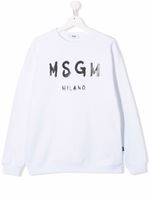 MSGM Kids sweat à logo imprimé - Blanc