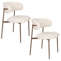 Housecraft Claes Eetkamerstoelen Off-White - Set van 2 - thumbnail