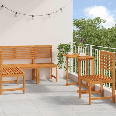 Tuinbankset 4 pcs Bruin Massief acaciahout
