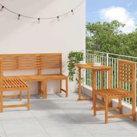 Tuinbankset 4 pcs Bruin Massief acaciahout
