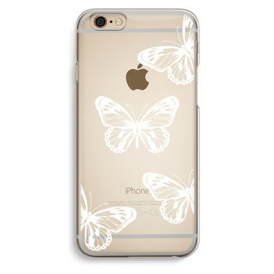 White butterfly: iPhone 6 / 6S Transparant Hoesje