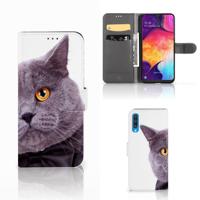 Samsung Galaxy A50 | Telefoonhoesje | Met pasjeshouder | Kat