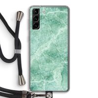 Groen marmer: Samsung Galaxy S21 Plus Transparant Hoesje met koord