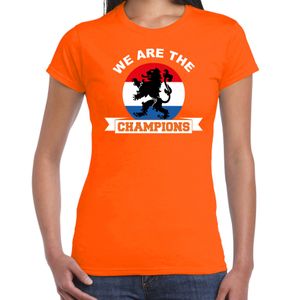 Oranje t-shirt we are the champions voor dames - Holland / Nederland supporter shirt EK/ WK