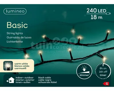 Basic Kerstverlichting 240 LED 18m WW