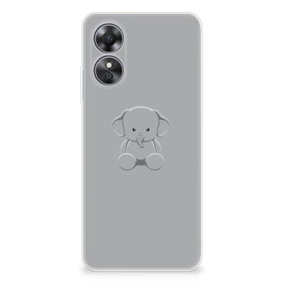 OPPO A17 Telefoonhoesje met Naam Grijs Baby Olifant OPPO A17 Telefoonhoesje met Naam Grijs Baby Olifant