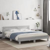 Bedframe met hoofdeinde en LED grijs sonoma eiken 200x200 cm
