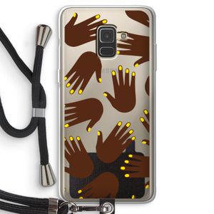 Hands dark: Samsung Galaxy A8 (2018) Transparant Hoesje met koord