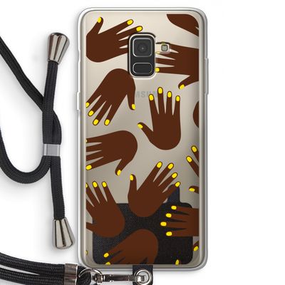Hands dark: Samsung Galaxy A8 (2018) Transparant Hoesje met koord