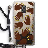 Hands dark: Samsung Galaxy A8 (2018) Transparant Hoesje met koord