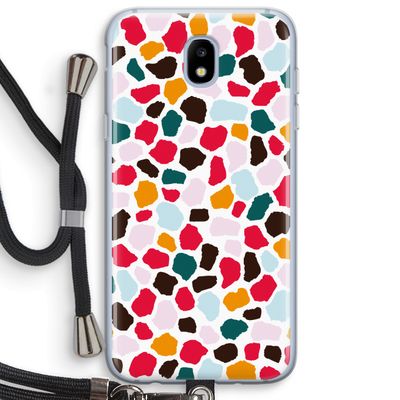 Colored Giraffe: Samsung Galaxy J5 (2017) Transparant Hoesje met koord