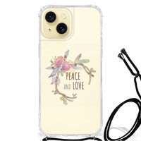 Apple iPhone 15 Stevig Bumper Hoesje Boho Text - thumbnail