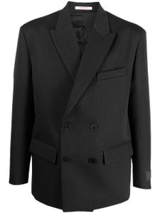 Valentino Garavani blazer en laine vierge à boutonnière croisée - Gris